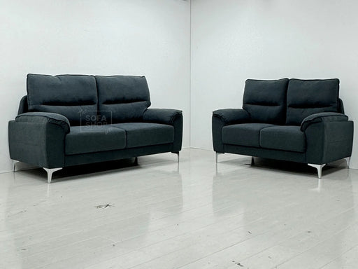 3+2 Dark Grey Fabric Static Sofa Set – Fabric Sofas - Second Hand Sofas