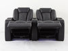 2 Seater Recliner Electric Sofa | Black Real Leather Cinema Seats With LED Cup Holders, Power Headrests & Arm Storage | Milano | The Sofa Shop - 32