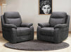 1+1 Set Of Cinema Sofa Chairs In Grey Resilience Fabric With Power Headrests - Vinson