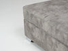 Large Grey Plush Velvet Footstool - 40