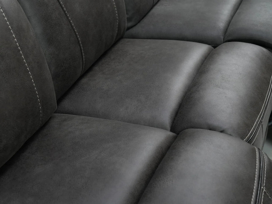 3 Seater Hi-Tech Sofa | Electric Recliner Home Cinema Seat in Grey Fabric | Uneven Seats + Speakers Not Working | Vinson | Second Hand Sofas 208