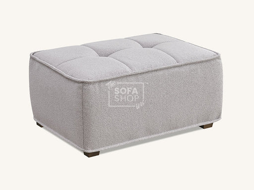 Cream Boucle Fabric Footstool - Murray