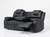 3 Seater Electric Recliner Sofa In Black Leather | Left Front Panel Stitching Loose, Small Back Mark, Left & Right Seats Sunken | Veneto | Second Hand Sofas 6