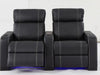 2 Seater Reclining Smart Couch | Electric Hi-Tech Sofa in Black Real Leather With USB Ports, Power Recliners & LED | Catania | The Sofa Shop - 31