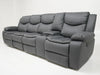 4 Seater Electric Recliner Sofa in Grey Leather | Different Colour Stitching on Left-Hand Facing and Right-Hand Facing Sides | Highgate | Second Hand Sofa 85 (New – Mismatched Stitching)