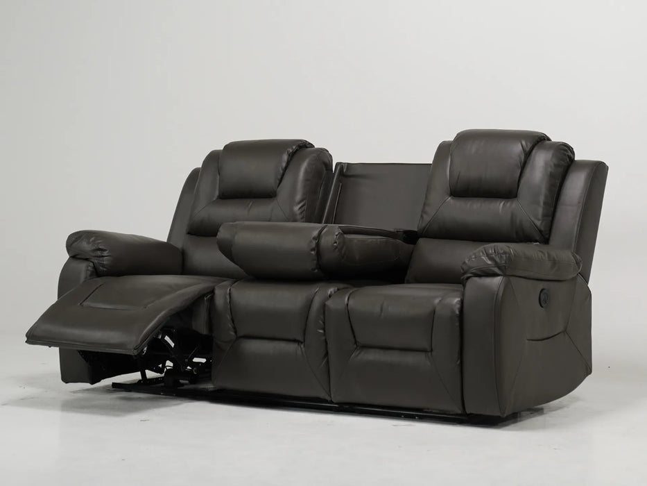 Grey Leather 3 Seater Electric Recliner Sofa | Scuffs on Corners + Scratch on Left Side and Rips on Back of Middle Backrest | Veneto | Second Hand Sofas 42