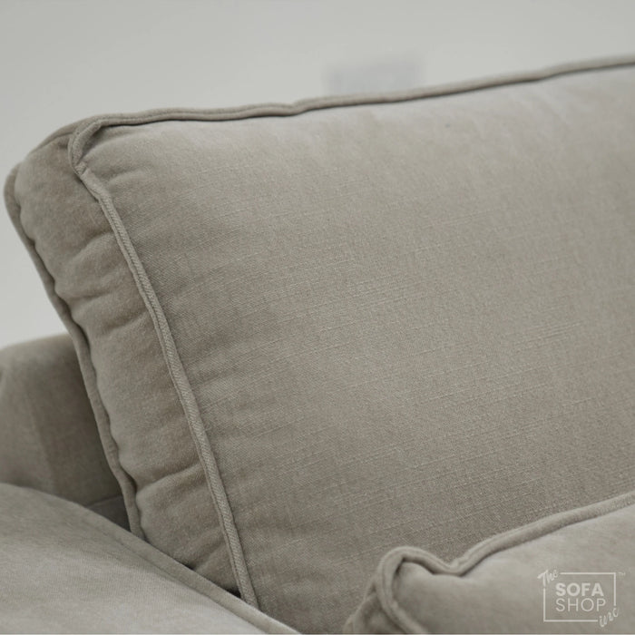 4 Seater Static Fabric Sofa & Footstool | RHF Stain, Back Damage & No Feet | Vicenza | Second Hand Sofa 27