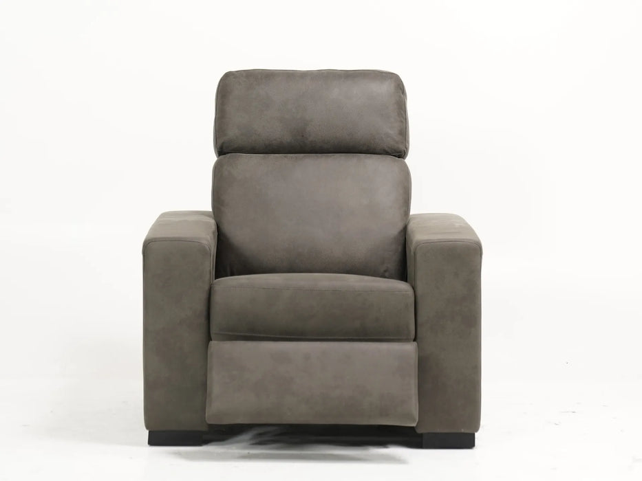 Electric Recliner Chair in Grey Leather|  Small Dot on Backrest | Palmero | Second Hand Sofas 32