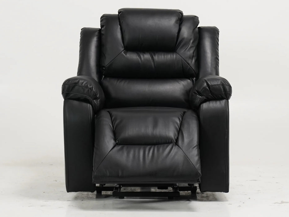 Black Leather Rise and Recliner | Small Scuff on Front Right Arm – Good Condition | Veneto | Second Hand Sofas 47