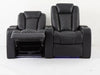 2 Seater Recliner Electric Sofa | Black Real Leather Cinema Seats With LED Cup Holders, Power Headrests & Arm Storage | Milano | The Sofa Shop - 32