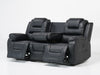 3 Seater Electric Recliner Sofa In Black Leather | Left Front Panel Stitching Loose, Small Back Mark, Left & Right Seats Sunken | Veneto | Second Hand Sofas 6