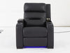 1 Seat Electric Recliner Chair Home Cinema Sofa | Real Leather Chair in Black with Power Recliner & Adjustable Headrest - Trapani - 27