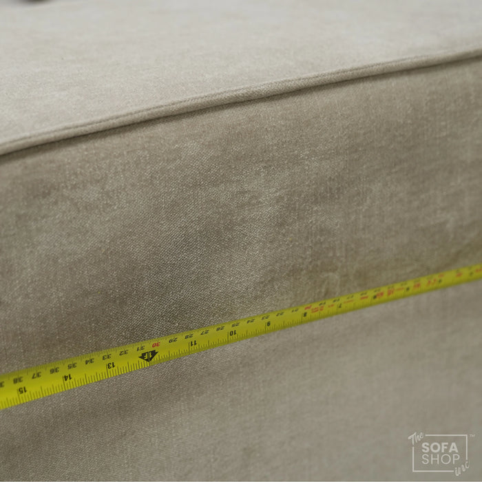 4 Seater Static Fabric Sofa & Footstool | RHF Stain, Back Damage & No Feet | Vicenza | Second Hand Sofa 27