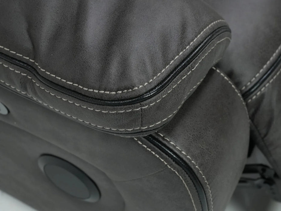 3 Seater Hi-Tech Sofa | Electric Recliner Home Cinema Seat in Grey Fabric | Uneven Seats + Speakers Not Working | Vinson | Second Hand Sofas 208