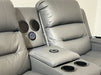 Siena 2 Seater Electric Recliner Cinema Sofa in Grey Leather - Small Scuffs & Massage Remote's Cover Missing - Second Hand Sofas 55