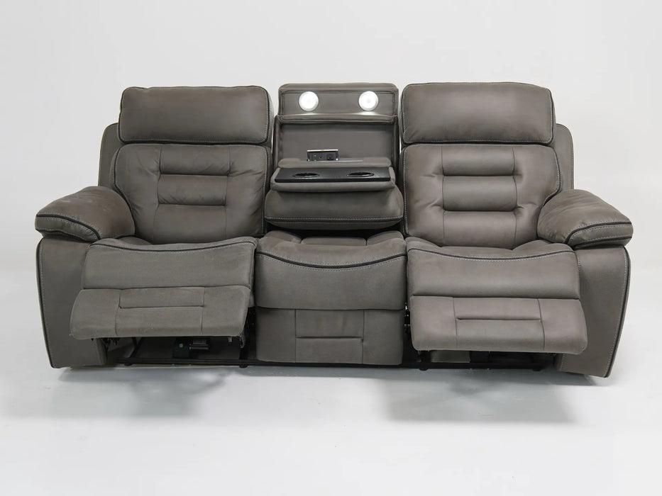 3 Seater Electric Recliner Cinema Sofa In Grey Resilience Fabric | Left & Right Side Panels Scuffed at Back | Tuscany | Customer Return in Good Condition – Second Hand Sofas 11