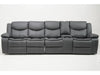 4 Seater Electric Recliner Sofa in Grey Leather | Different Colour Stitching on Left-Hand Facing and Right-Hand Facing Sides | Highgate | Second Hand Sofa 85 (New – Mismatched Stitching)