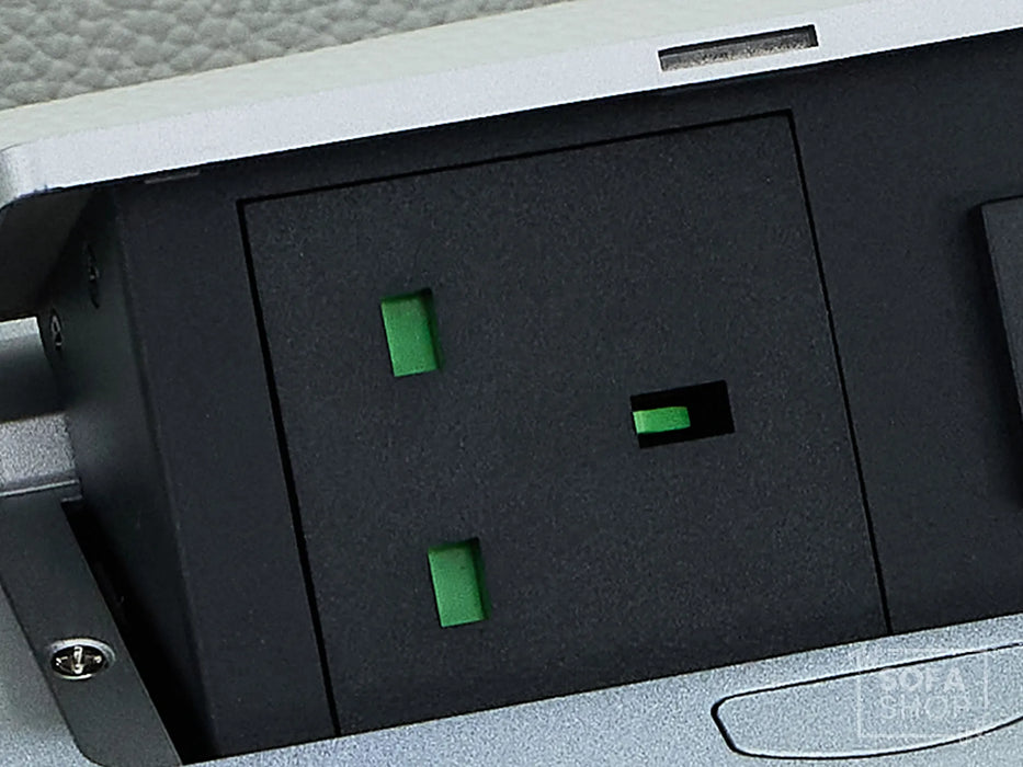 3 Seater White Real Leather Electric Recliner Cinema Sofa | Power Headrest, Massage, Fold-Down Table, USB-C & Storage | Napoli | The Sofa Shop