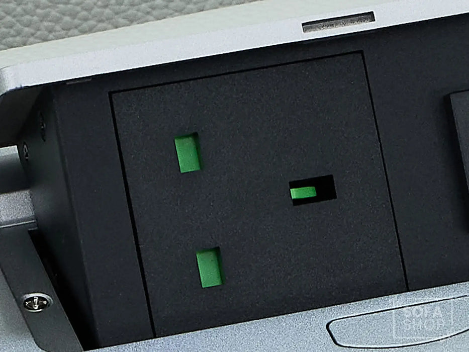 3 Seater Real Leather Electric Recliner Sofa with Fold-Down Table, Bluetooth Speakers, USB, Storage & Cupholders | White Genuine Leather | Napoli Series One