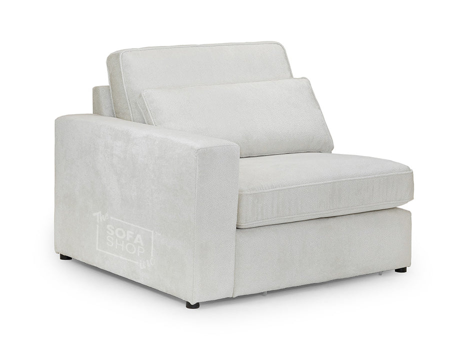 Modular Corner Sofa In Grey, White Or Mocha Fabric -  Kiana