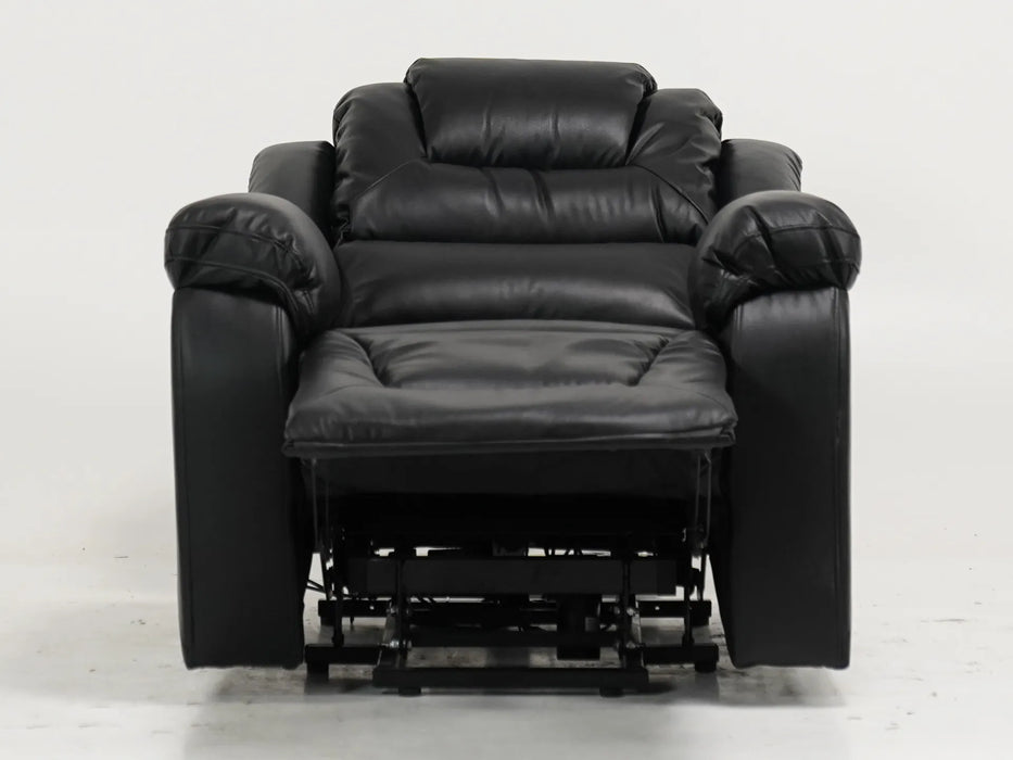 Black Leather Rise and Recliner | Small Scuff on Front Right Arm – Good Condition | Veneto | Second Hand Sofas 47