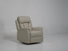 Cream Leather Reclining Rocker & Swivel Chair - 14