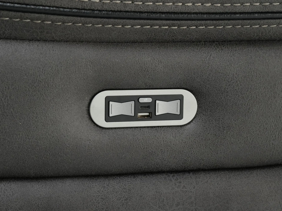 3 Seater Hi-Tech Sofa | Electric Recliner Home Cinema Seat in Grey Fabric | Uneven Seats + Speakers Not Working | Vinson | Second Hand Sofas 208