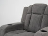 Electric Recliner Cinema Chair in Light Grey Fabric with Cup Holders - Sample Sofa 21