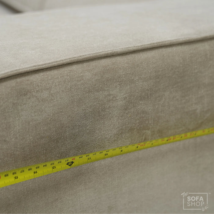 4 Seater Static Fabric Sofa & Footstool | RHF Stain, Back Damage & No Feet | Vicenza | Second Hand Sofa 27
