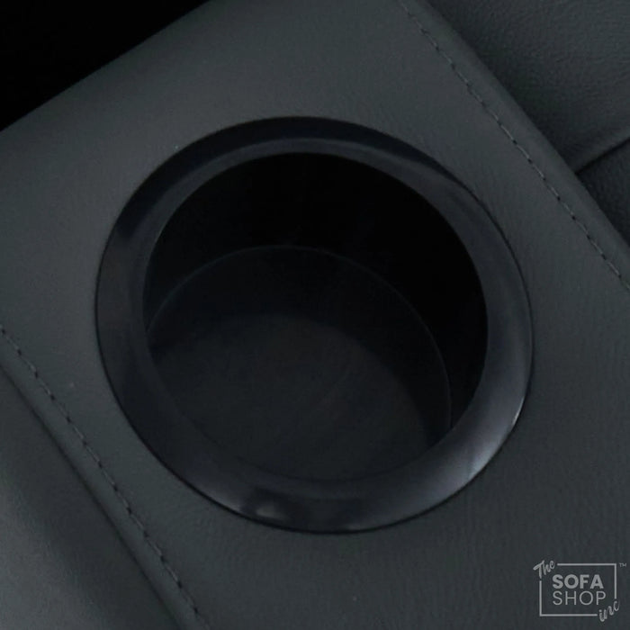 3 Seater Real Leather Electric Recliner Cinema Sofa in Grey | Hi-Tech Sofa with Power Lumbar, Bluetooth, Fold-Down Table & Storage | Milano | The Sofa Shop