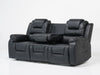 3 Seater Electric Recliner Sofa In Black Leather | Left Front Panel Stitching Loose, Small Back Mark, Left & Right Seats Sunken | Veneto | Second Hand Sofas 6