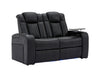 2 Seater Recliner Hi-Tech Couch | Smart Cinema Sofa in Black Real Leather with Power Headrests, LED, Table & USB | Capri | The Sofa Shop - 33