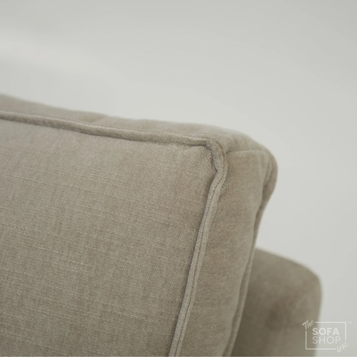 4 Seater Static Fabric Sofa & Footstool | RHF Stain, Back Damage & No Feet | Vicenza | Second Hand Sofa 27