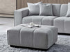 Grey Boucle Fabric Footstool - Leonard