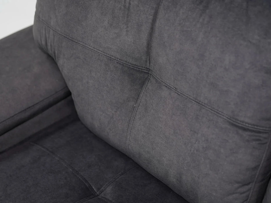 2 Seater In Dark Grey Velvet With Chrome Feet Kansas - Sample Sofas 19