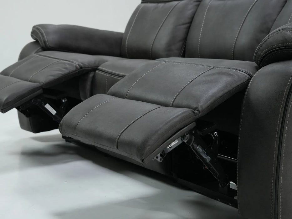 3 Seater Hi-Tech Sofa | Electric Recliner Home Cinema Seat in Grey Fabric | Uneven Seats + Speakers Not Working | Vinson | Second Hand Sofas 208