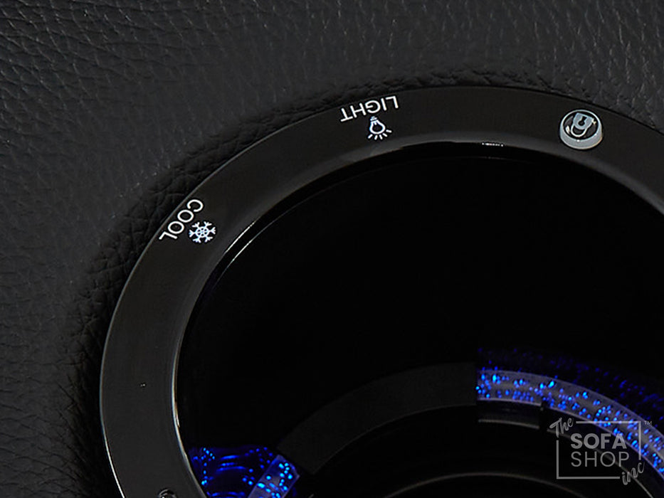 1 Seat Real Leather Electric Recliner Chair in Black With Massage + Cup Holders + Storage Compartments | Sofa Sale | Assisi Series One