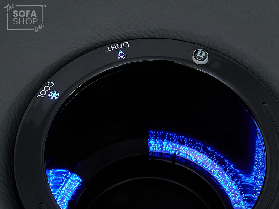 3+2 Electric Recliner Sofa Set in Grey Real Leather | Hi-Tech Cinema Package with Massage, Drop-Down Table, Power Headrest, Power Recliner, Storage Drawer, USB & Wireless Charging | Grey Real Leather | Sicily