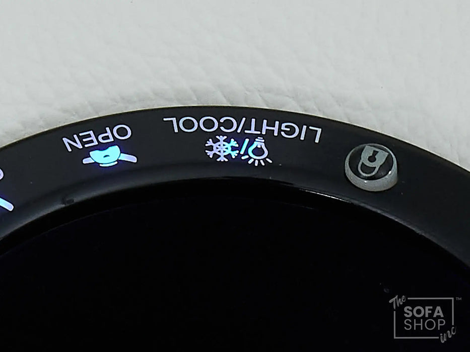 2 Seater Real Leather Electric Recliner Sofa with Cooler Cupholders, Massage, USB, Wireless Charging & Console | White Genuine Leather | Napoli