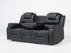 3 Seater Electric Recliner Sofa In Black Leather | Left Front Panel Stitching Loose, Small Back Mark, Left & Right Seats Sunken | Veneto | Second Hand Sofas 6