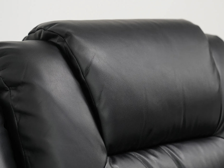 Black Leather Rise and Recliner | Small Scuff on Front Right Arm – Good Condition | Veneto | Second Hand Sofas 47