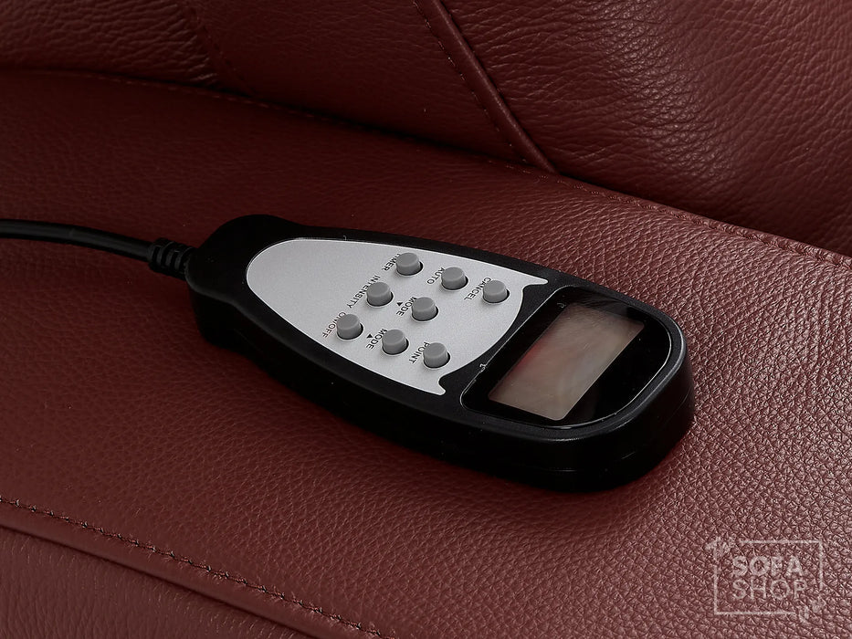 1 Seat Real Leather Electric Recliner Chair Home Cinema Sofa In Red with Full Reclining Seat + LED for Home Theatre Setup | Capri | The Sofa Shop