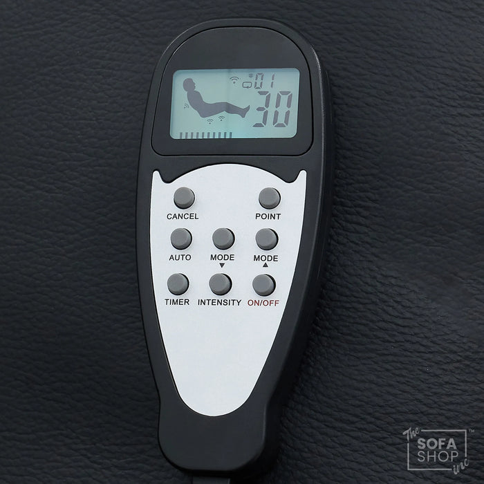 2 Seater Electric Recliner Cinema Sofa in Black Real Leather | Hi-Tech Cinema Seats with Massage, Console, Power Headrest, Power Recliner, Storage Drawer & USB Ports | Sicily