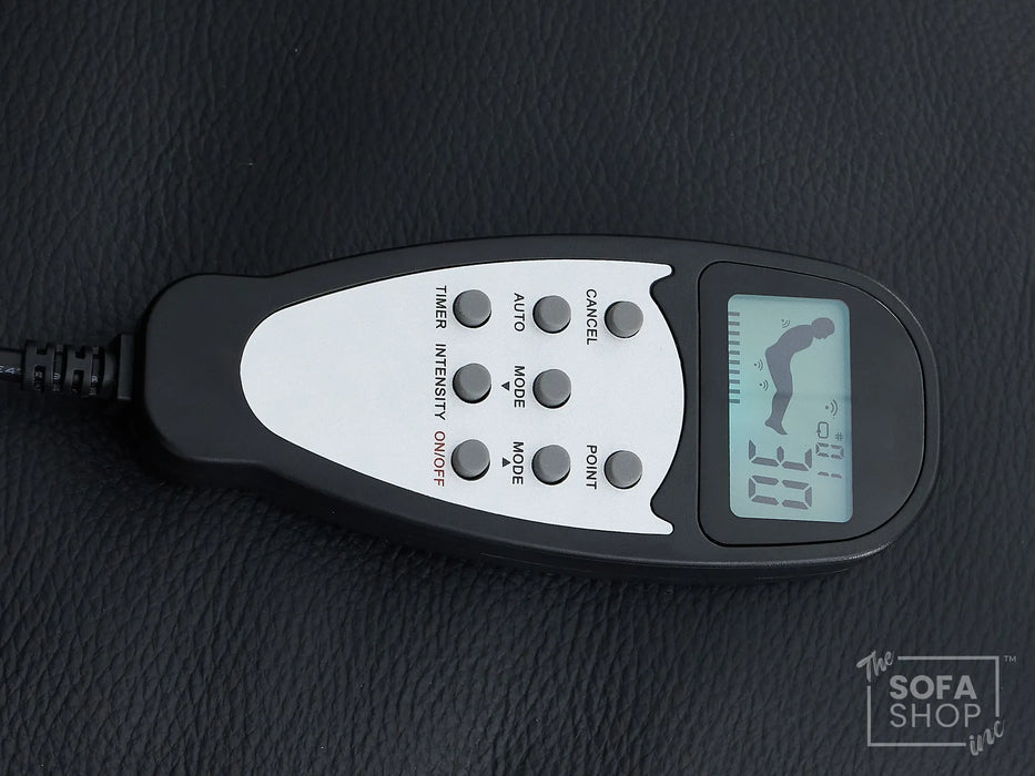 3 Seater Electric Recliner Cinema Sofa in Black Real Leather | Hi-Tech Cinema Seats with Massage, Drop-Down Table, LED Reading Light, Power Headrest, Power Recliner, Storage Drawer, USB & Wireless Charging | Sicily