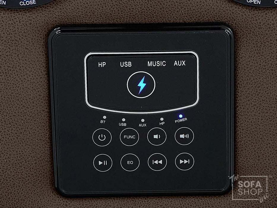 2+1 Electric Recliner Sofa Set | Cinema Sofa Package in Brown Resilience Fabric. 2 Piece Cinema Sofa | Hi-Tech Sofa Set With Massage, LED Cup Holders & USB Ports & Storage | Tuscany