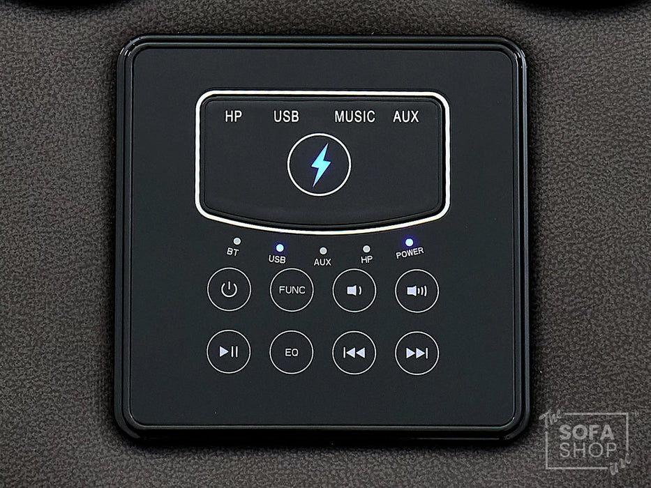 3+2+1 Piece Electric Home Cinema Theatre Sofa Set | Fabric Couch Suite Package In Grey with Console + USB + Massage + Storage | Vinsonova | The Sofa Shop