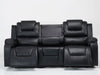 3 Seater Electric Recliner Sofa In Black Leather | Left Front Panel Stitching Loose, Small Back Mark, Left & Right Seats Sunken | Veneto | Second Hand Sofas 6