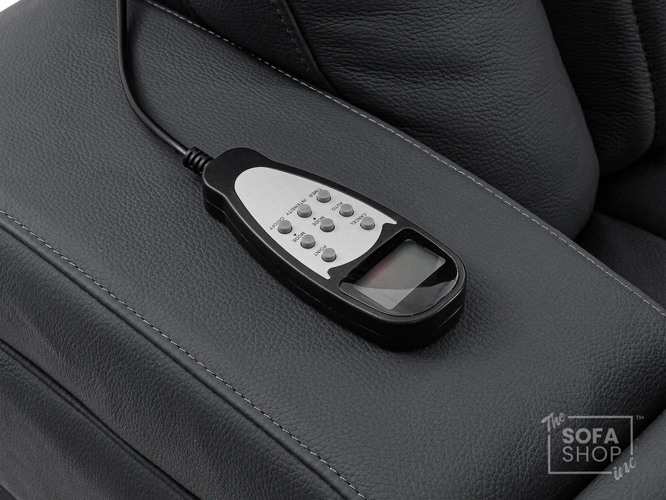 Real Leather 3+1 Electric Recliner Sofa Set In Black | Cinema Sofa Seats Package with USB Ports, Storage & Charger | Capri