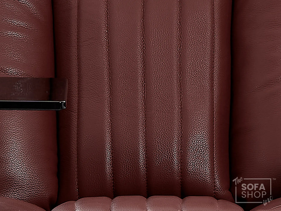 1 Seat Real Leather Electric Recliner Chair Home Cinema Sofa In Red with Full Reclining Seat + LED for Home Theatre Setup | Capri | The Sofa Shop