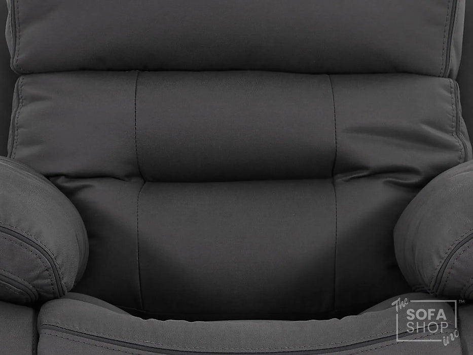 2 Seater Electric Recliner Cinema Sofa in Grey Fabric | Hi-Tech Cinema Seats with Console, Power Headrest, Power Recliner, Bluetooth, Socket Set, Storage Drawer, USB & Wireless Charging | Sicily